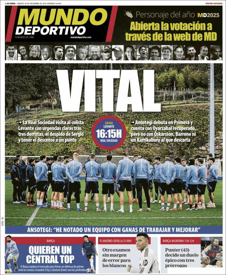 Portada de Mundo Deportivo Gipuzkoa (Espa&ntilde;a)
