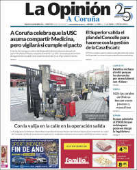 Portada de La Opinión de A Coruña (Espa&ntilde;a)