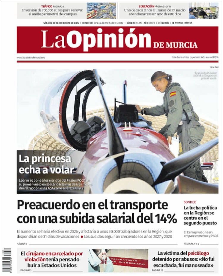 Portada de La Opinión de Murcia (Espa&ntilde;a)