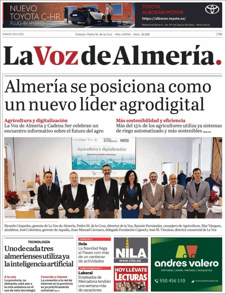 Portada de La Voz de Almería (Espa&ntilde;a)