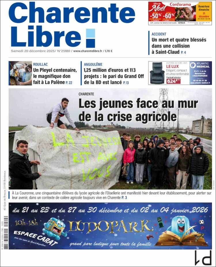Portada de Charente Libre (Francia)