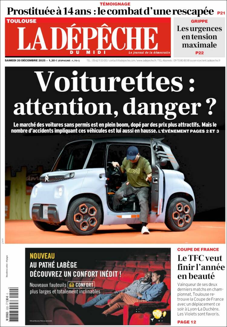 Portada de La Dépêche du Midi (Francia)