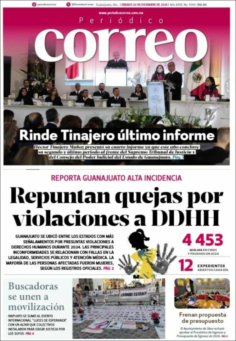 Portada de Correo - El diario del Estado de Guanajuato (M&eacute;xico)