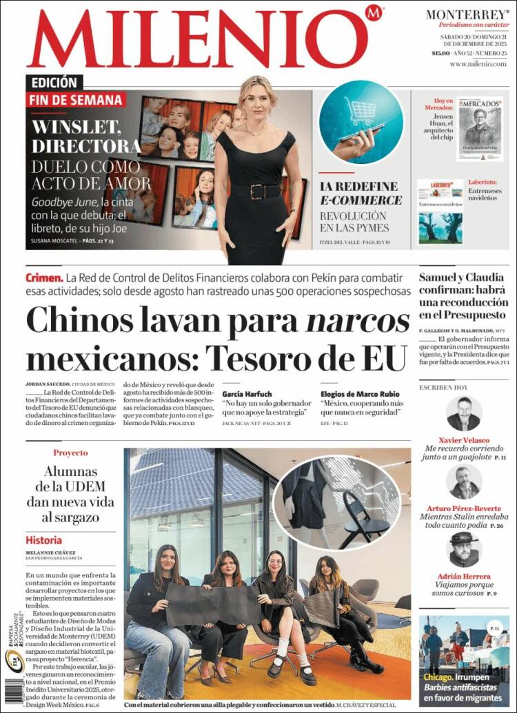 Portada de Milenio de Monterrey (M&eacute;xico)