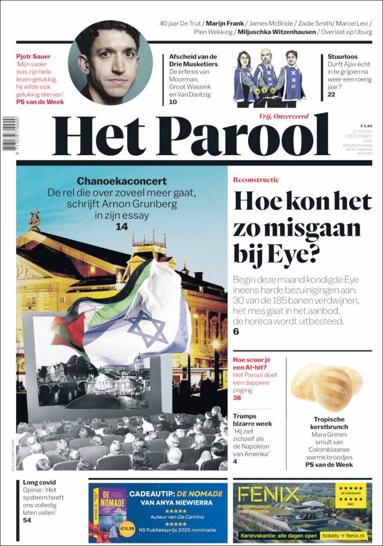 Portada de Het Parool (Pa&iacute;ses Bajos)