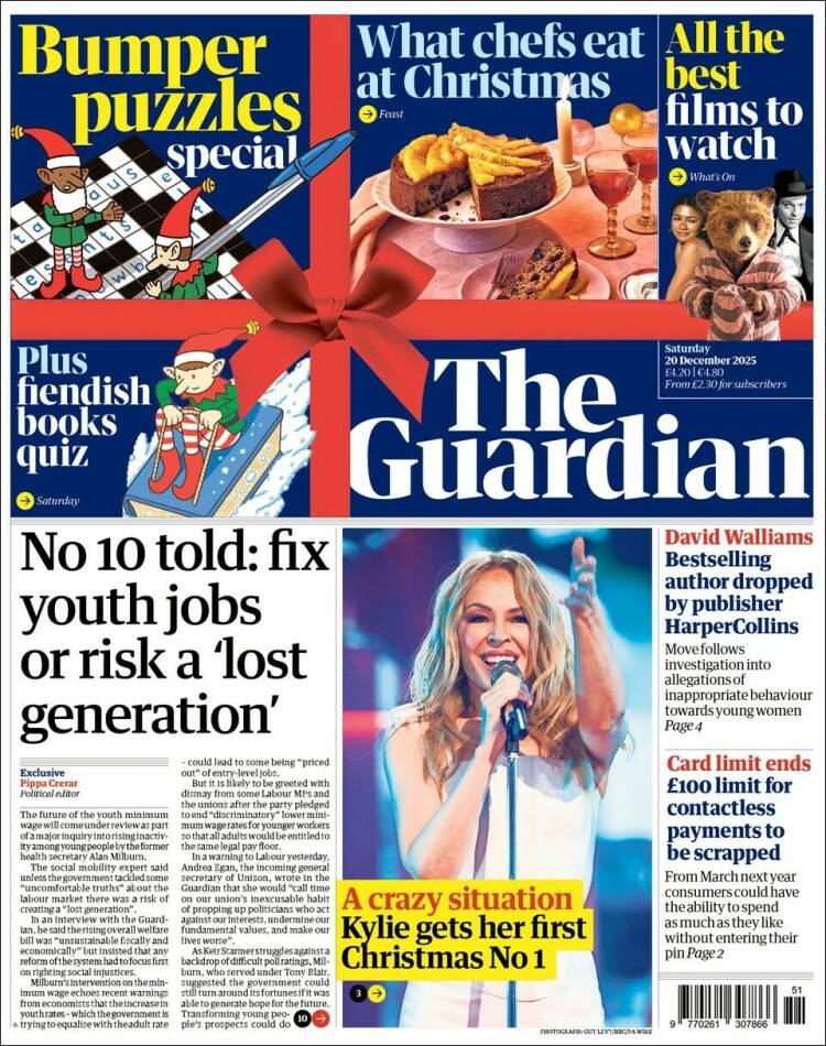 Portada de The Guardian (Reino Unido)