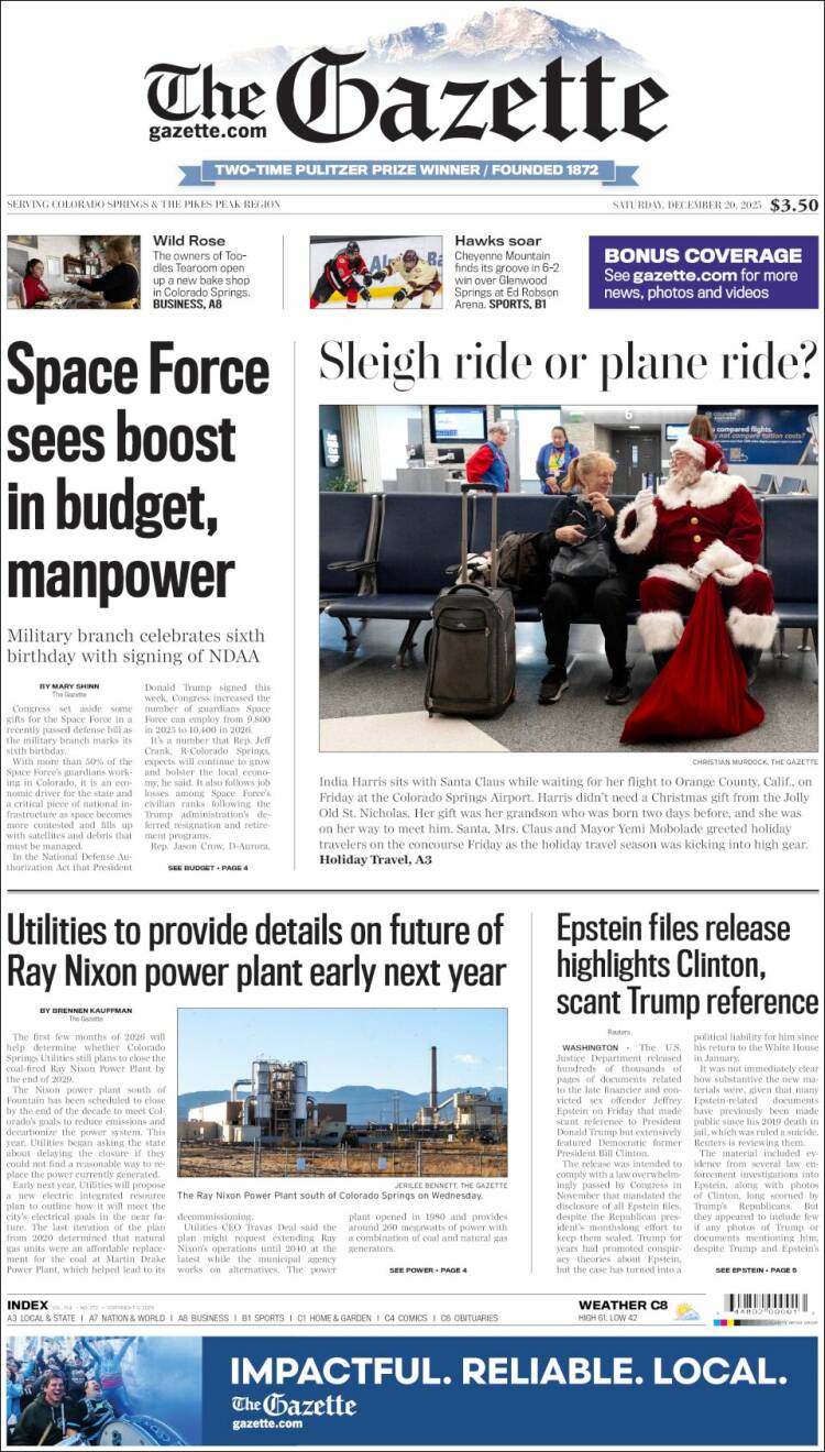 Portada de The Gazette (USA)