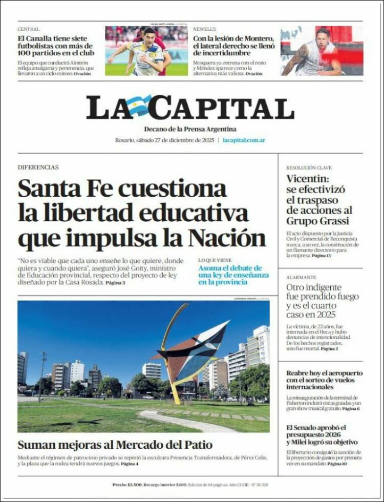 Portada de La Capital - Rosario (Argentina)