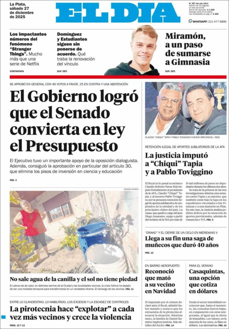 Portada de El Día de la Plata (Argentina)