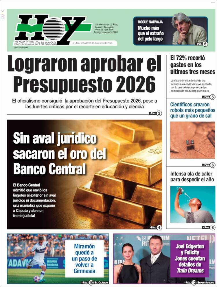 Portada de Diario Hoy (Argentina)