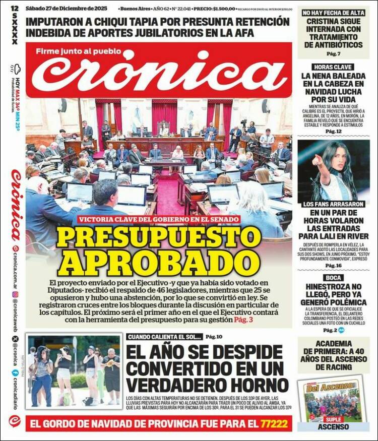 Portada de La Voz del Chaco (Argentina)