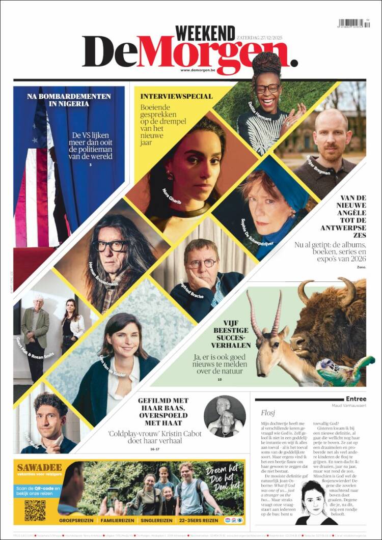 Portada de De Morgen (B&eacute;lgica)