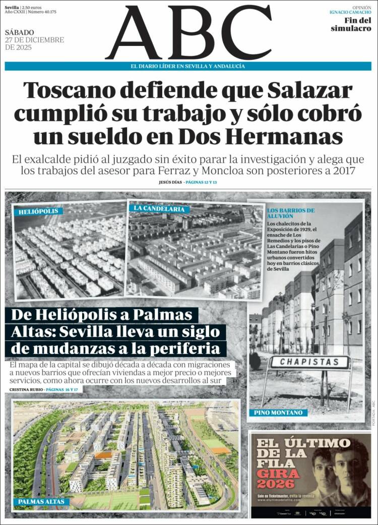 Portada de ABC - Sevilla (Espa&ntilde;a)