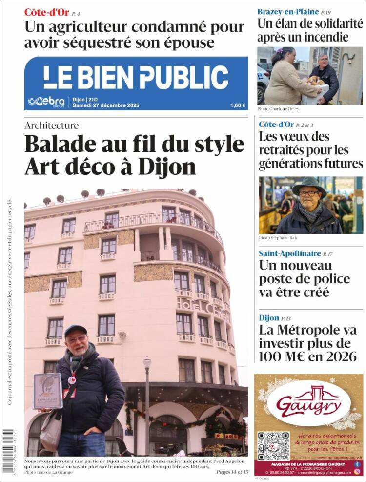 Portada de Le Bien Public (Francia)
