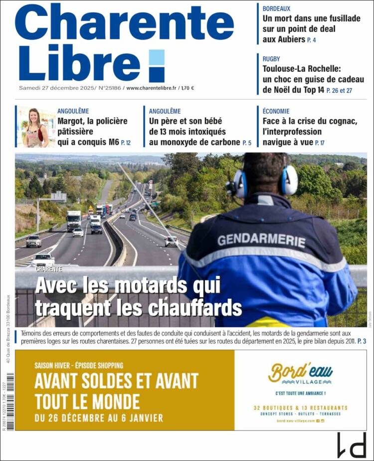 Portada de Charente Libre (Francia)