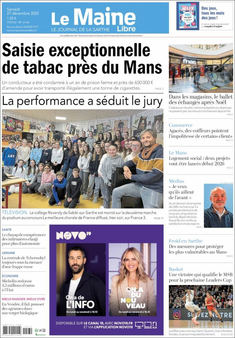 Portada de Le Maine Libre (Francia)