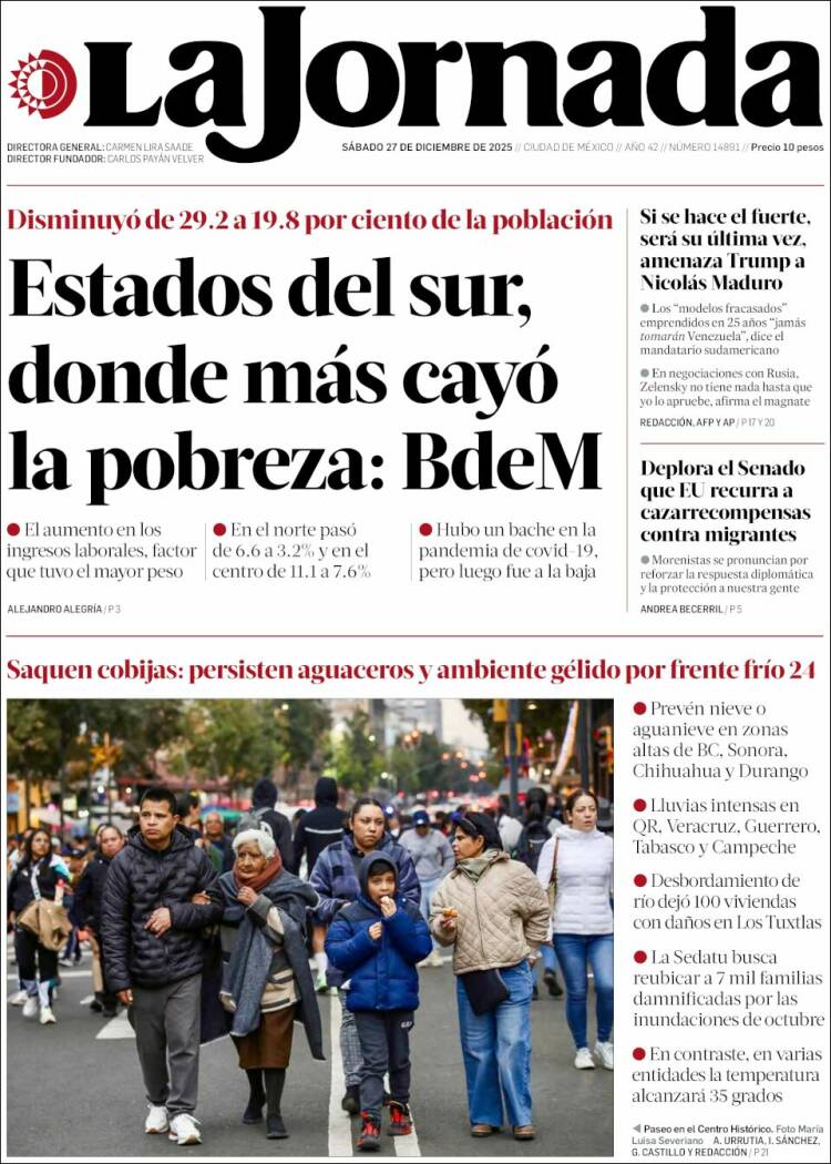Portada de La Jornada (M&eacute;xico)