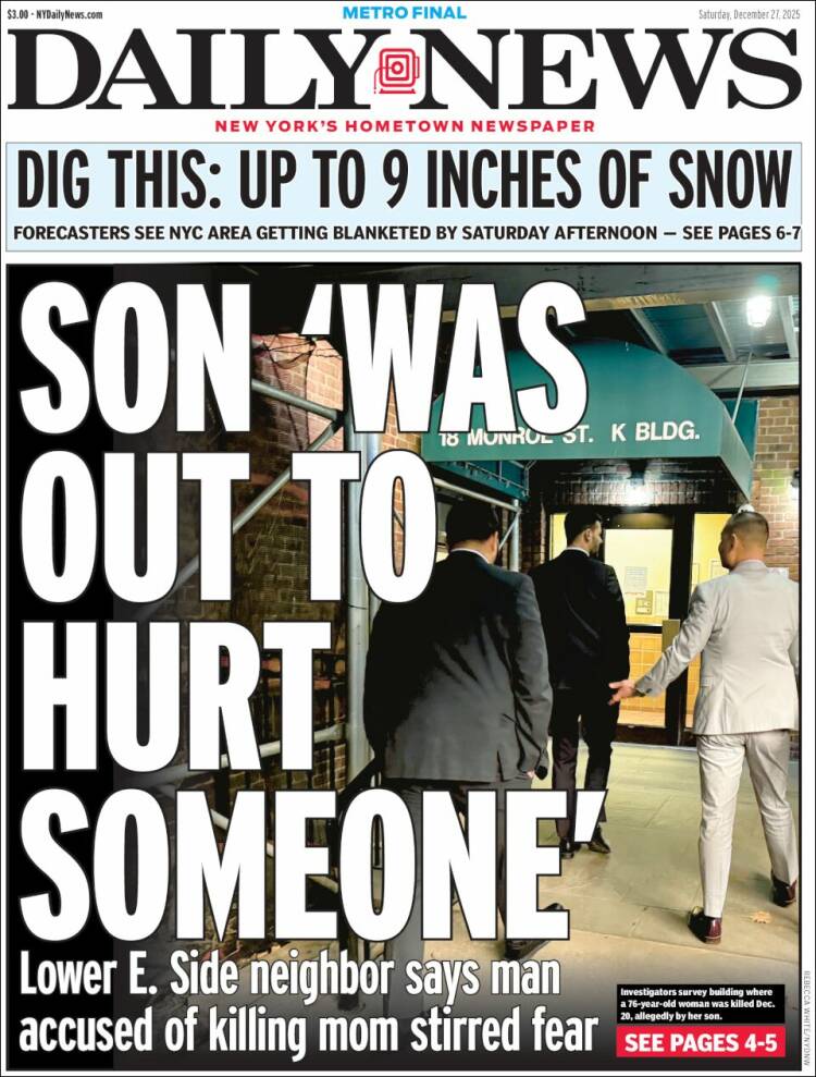 Portada de Daily News - New York (USA)