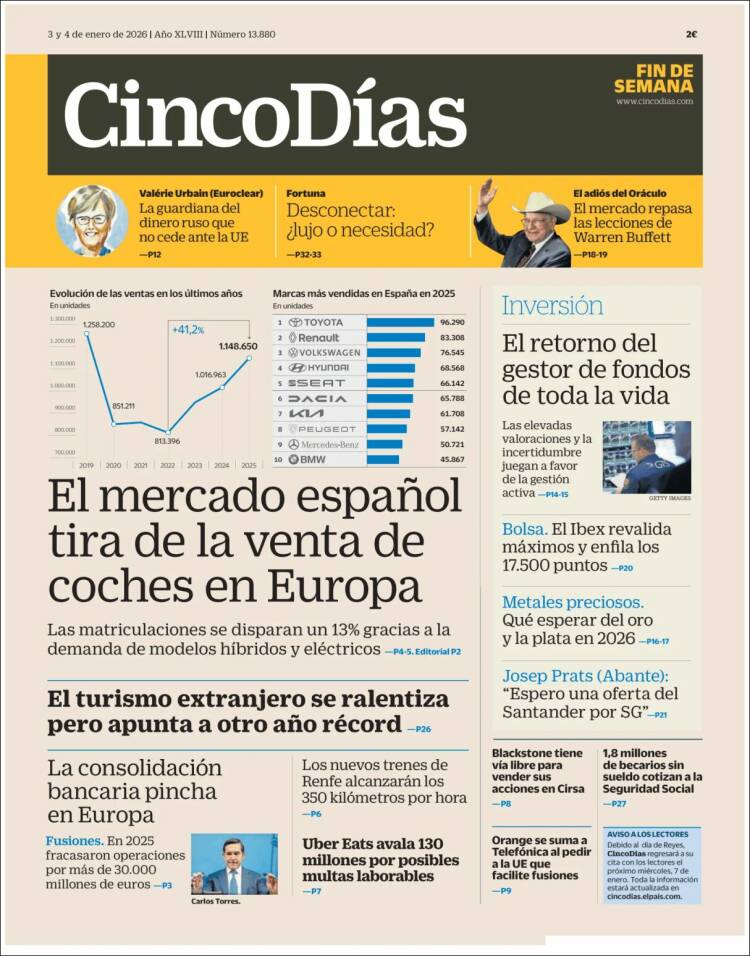 Portada de Cinco Días (Espa&ntilde;a)