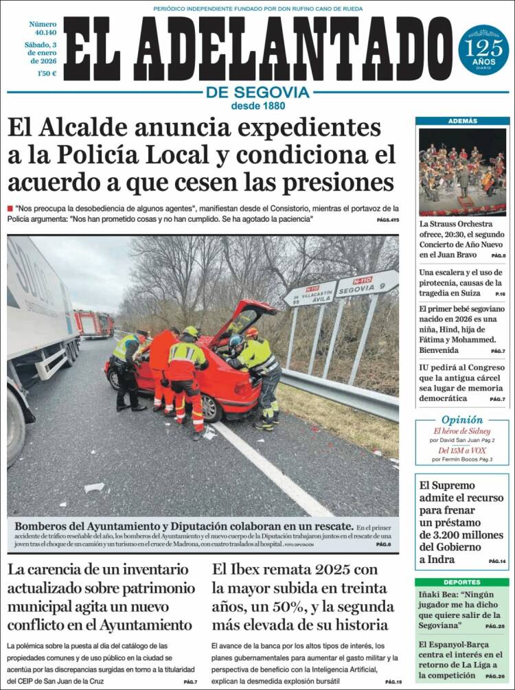 Portada de El Adelantado de Segovia (Espa&ntilde;a)