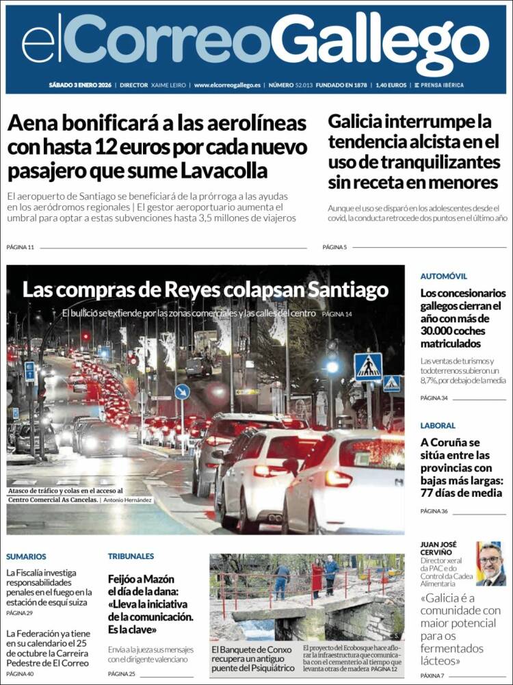 Portada de El Correo Gallego (Espa&ntilde;a)