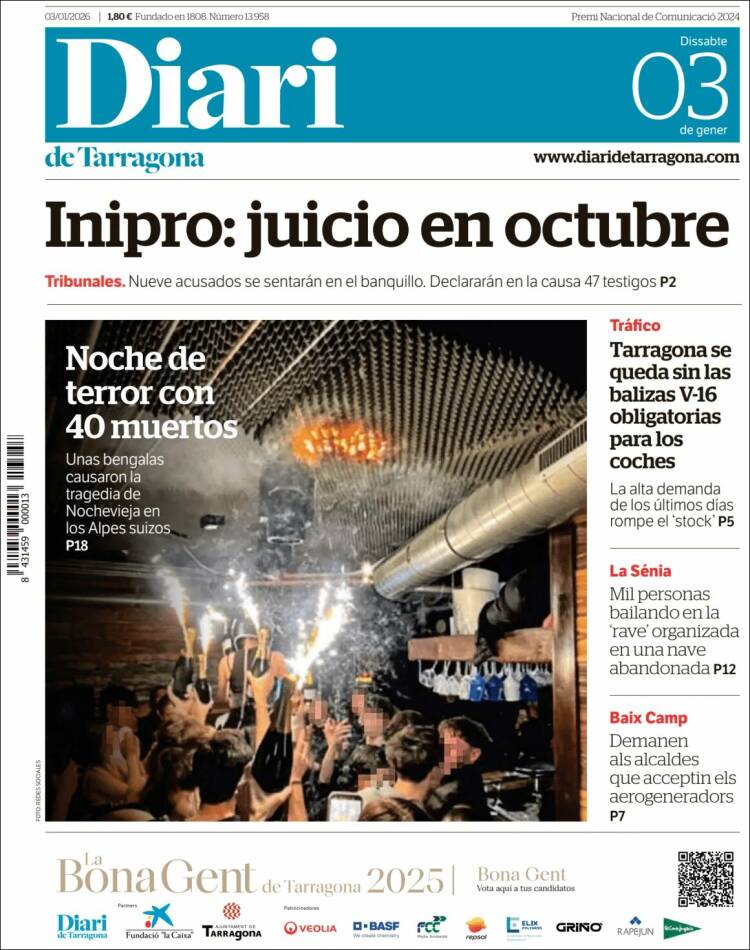 Portada de Diari de Tarragona (Espa&ntilde;a)
