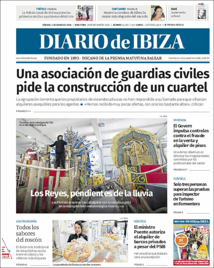 Portada de Diario de Ibiza (Espa&ntilde;a)