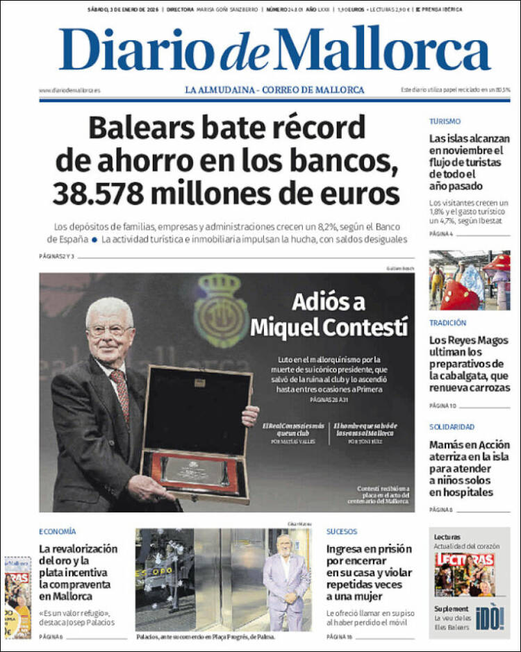 Portada de Diario de Mallorca (Espa&ntilde;a)