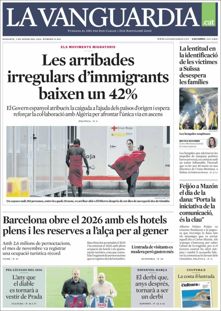 Portada de La Vanguardia (Espa&ntilde;a)