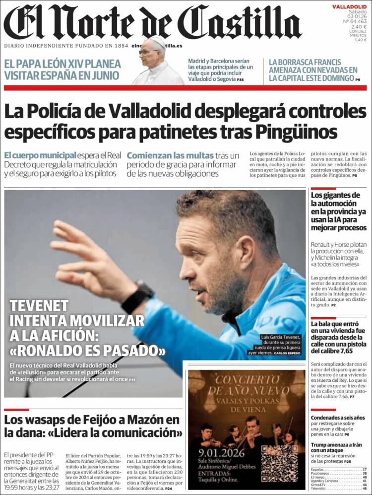 Portada de Norte de Castilla - Valladolid (Espa&ntilde;a)