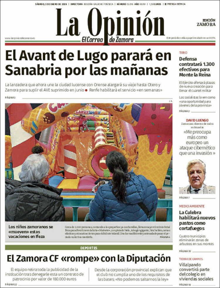 Portada de La Opinión - El Correo de Zamora (Espa&ntilde;a)