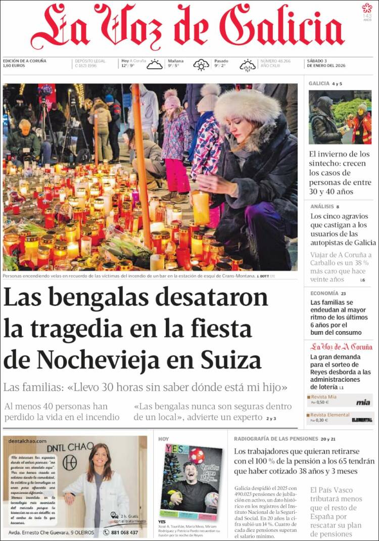 Portada de La Voz de Galicia (Espa&ntilde;a)