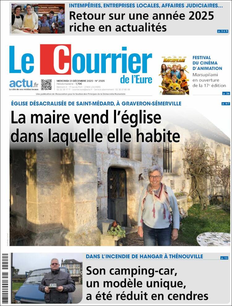 Portada de Le Courrier de l'Ouest (Francia)