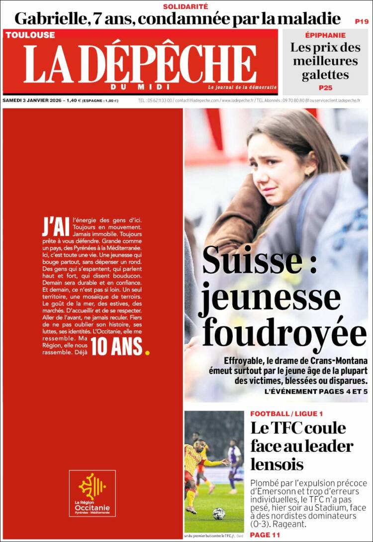 Portada de La Dépêche du Midi (Francia)