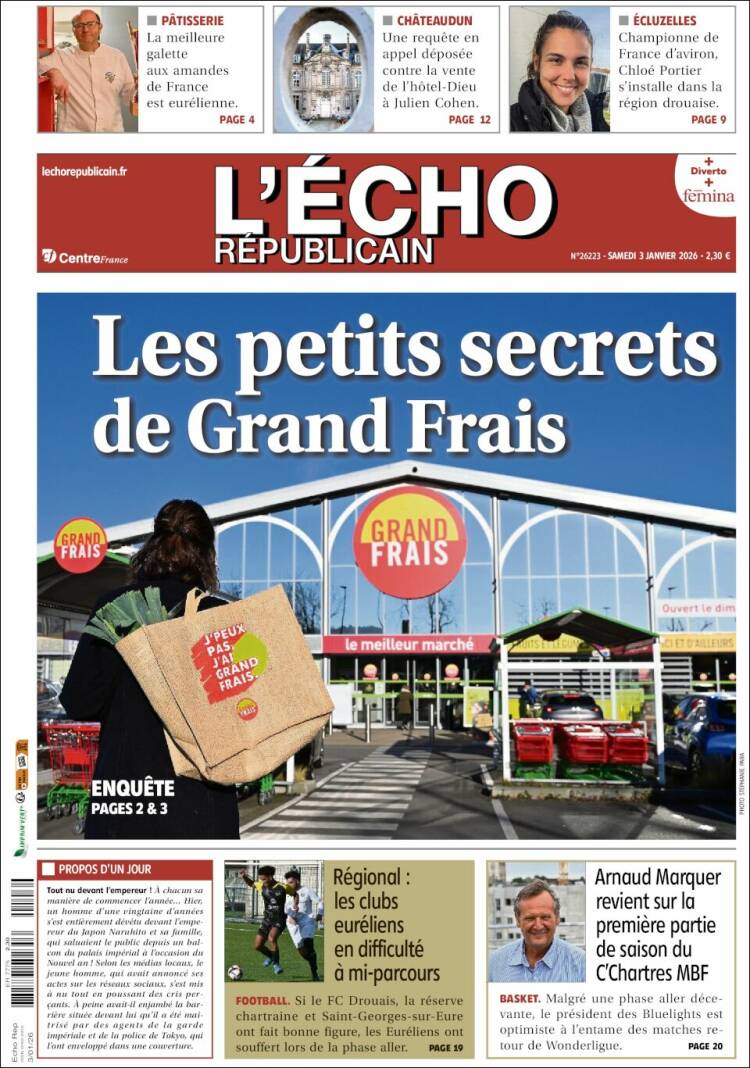 Portada de L'Echo Républicain (Francia)