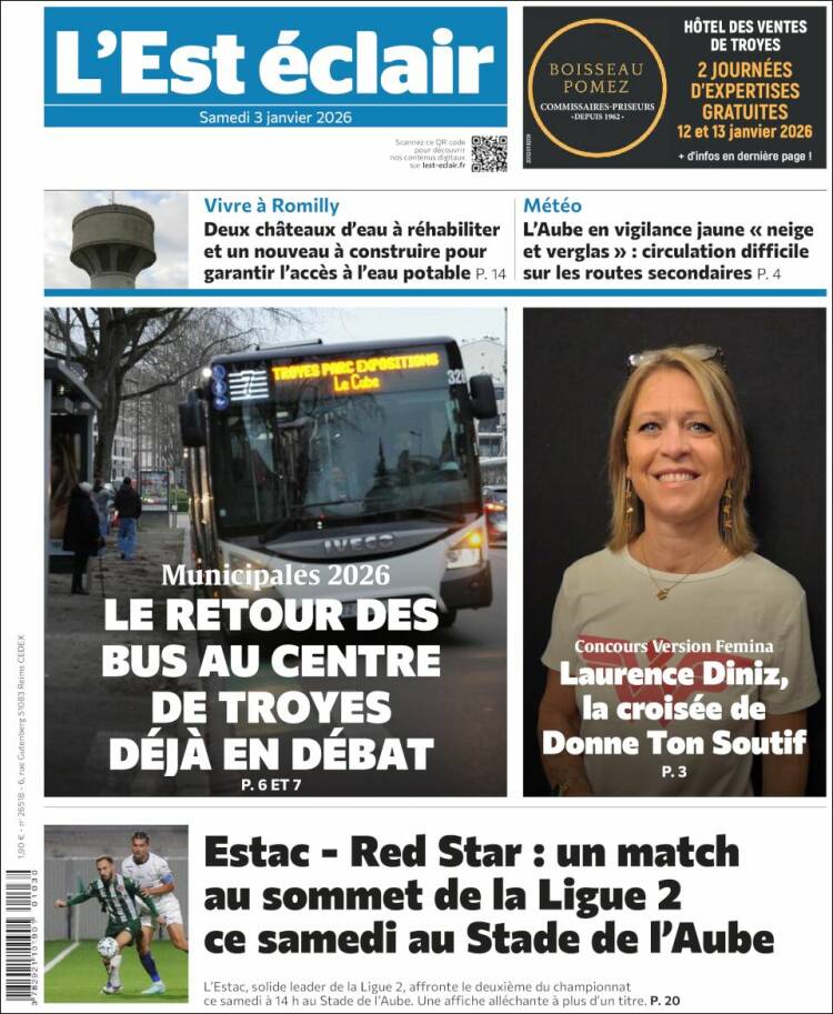 Portada de L'Est Eclair (Francia)