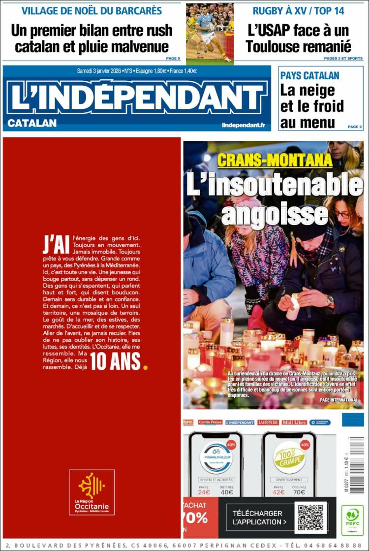 Portada de Le Indépendant (Francia)