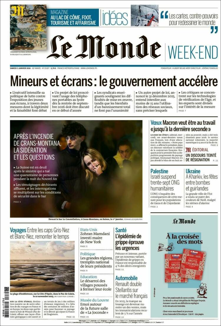 Portada de Le Monde (Francia)