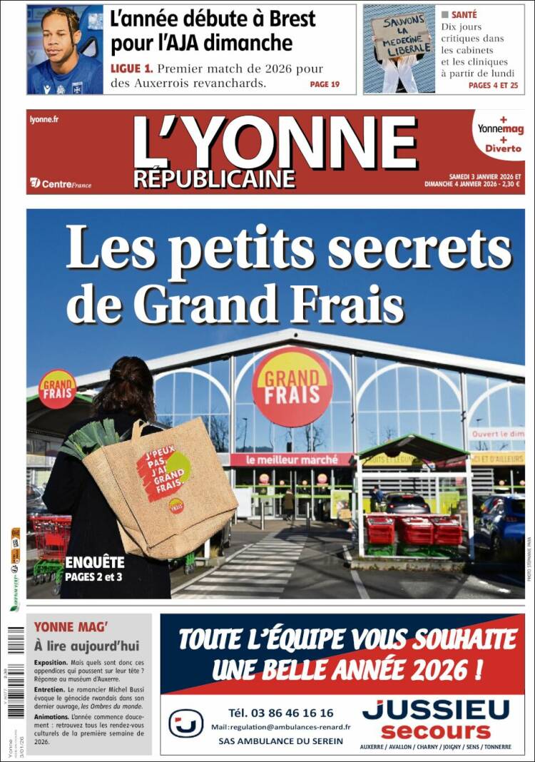 Portada de L'Yonne-Républicaine (Francia)
