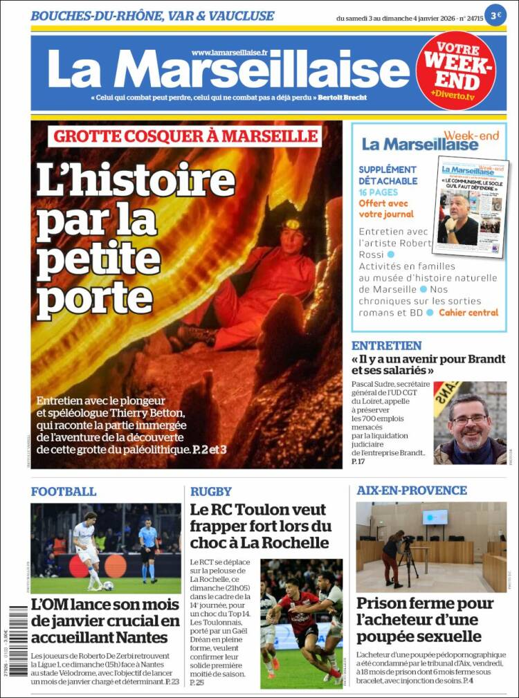 Portada de La Marseillaise (Francia)