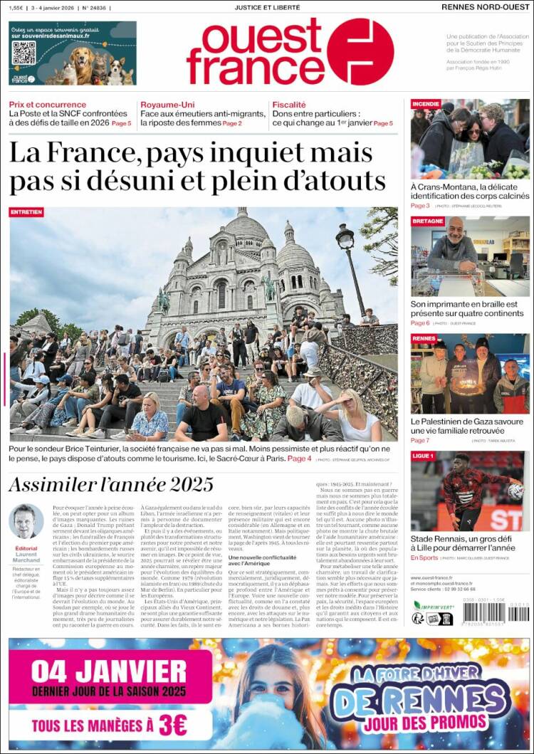 Portada de Ouest France (Francia)