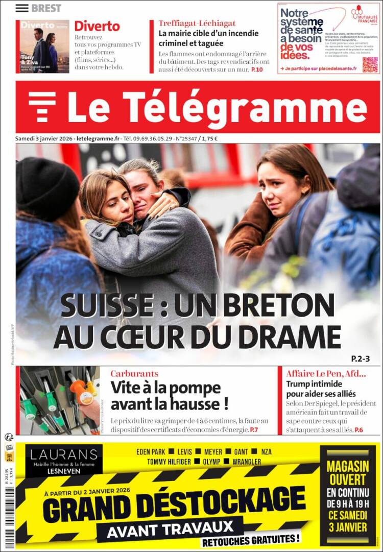 Portada de Télégramme (Francia)