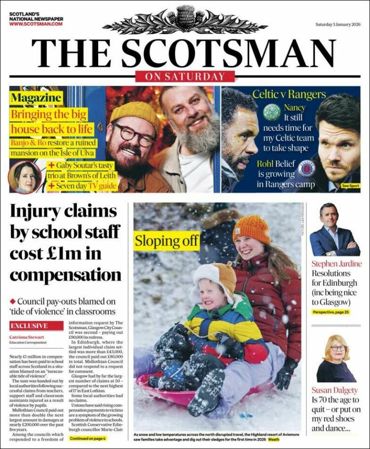Portada de The Scotsman (Reino Unido)