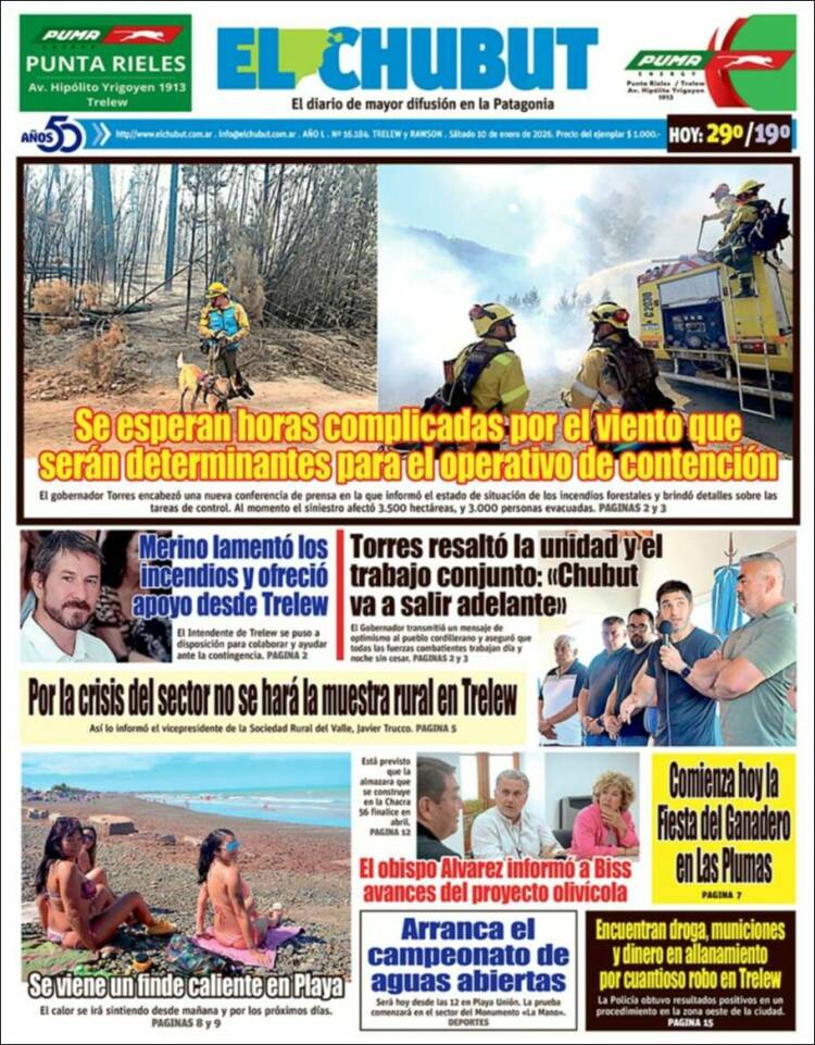 Portada de El Chubut (Argentina)