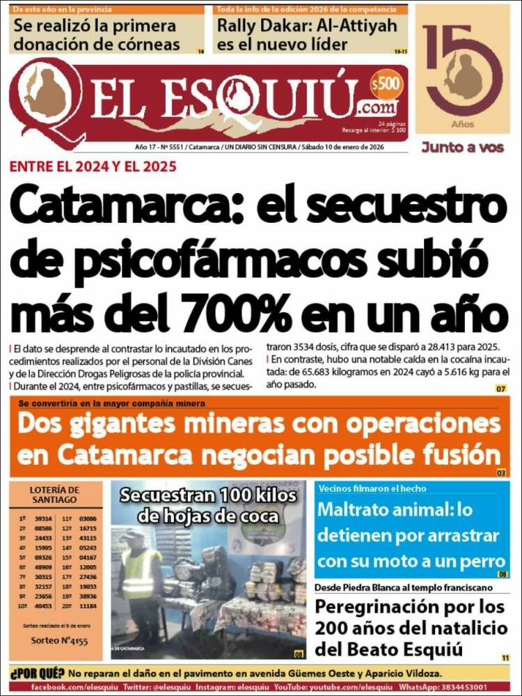 Portada de El Esquiu (Argentina)