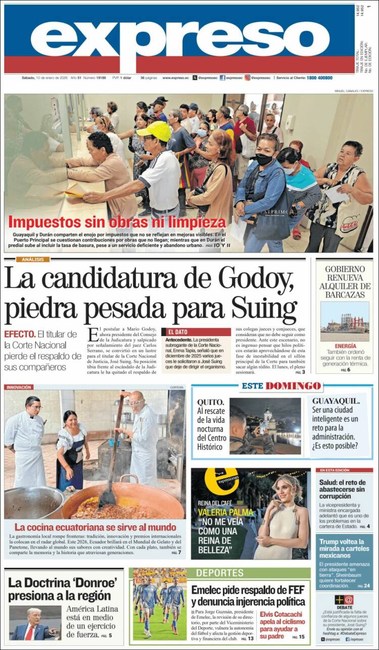 Portada de Expreso (Ecuador)