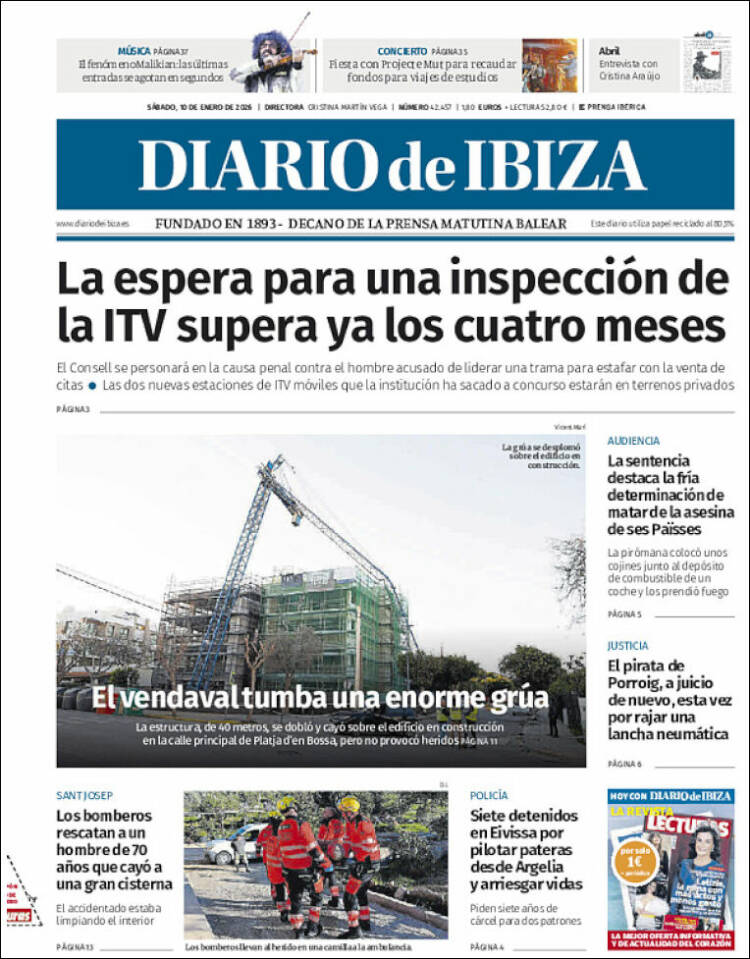 Portada de Diario de Ibiza (Espa&ntilde;a)