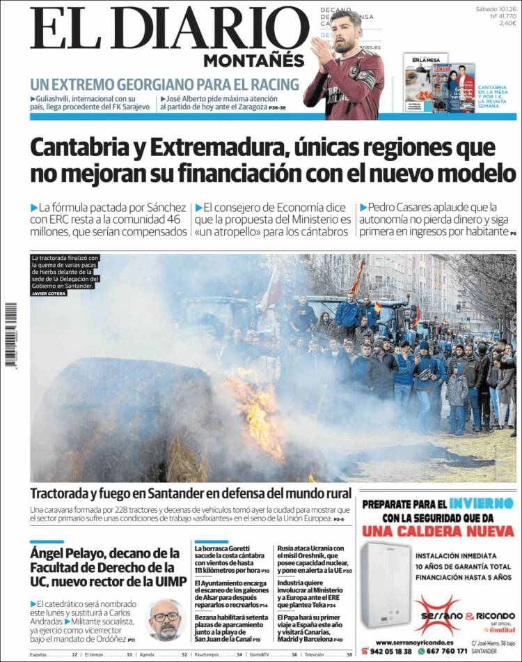 Portada de El Diario Montañés (Espa&ntilde;a)