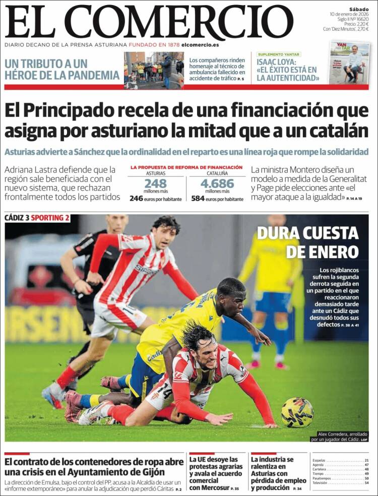 Portada de El Comercio - Gijón (Espa&ntilde;a)