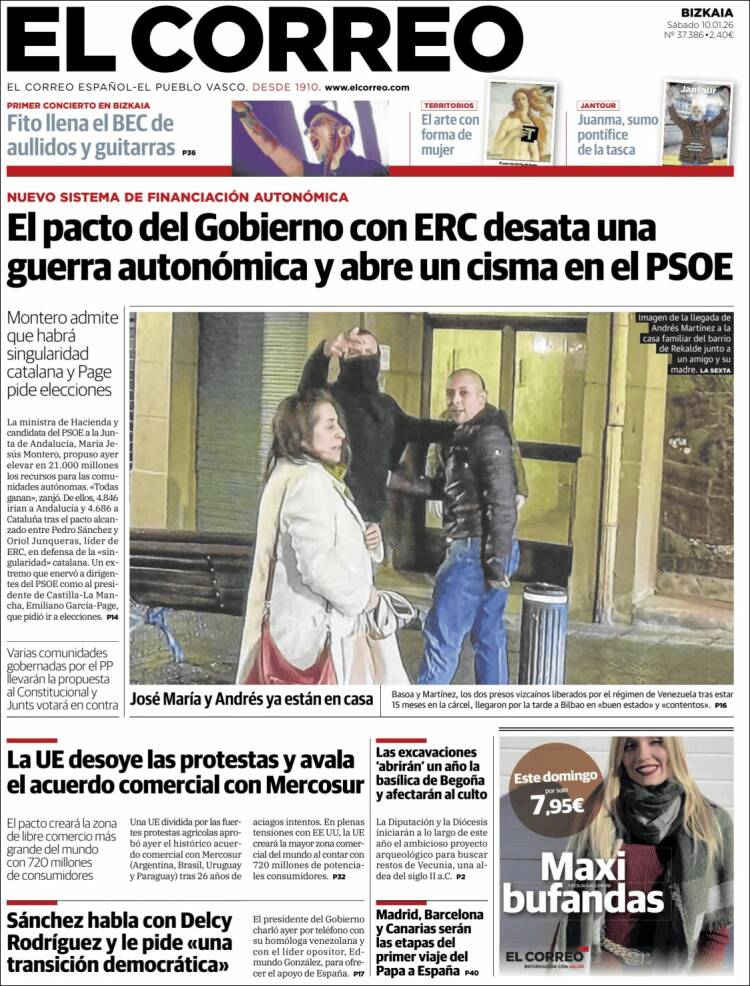Portada de El Correo (Espa&ntilde;a)